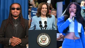 Kamala Harris Quotes 'My Friend Quavo' To Slam Trump At Atlanta Event, Megan Thee Stallion Performs