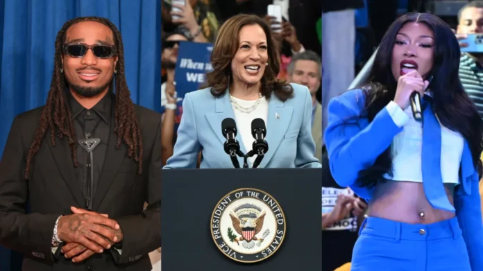 Kamala Harris Quotes 'My Friend Quavo' To Slam Trump At Atlanta Event, Megan Thee Stallion Performs