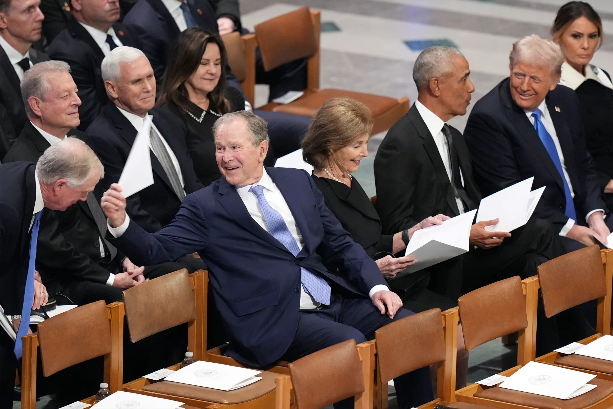 All five living presidents, Joe Biden, Donald Trump, Barack Obama, George W. Bush and Bill Clinton, attended former POTUS Jimmy Carter’s funeral Thursday morning.