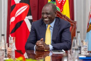 President William Ruto loughing