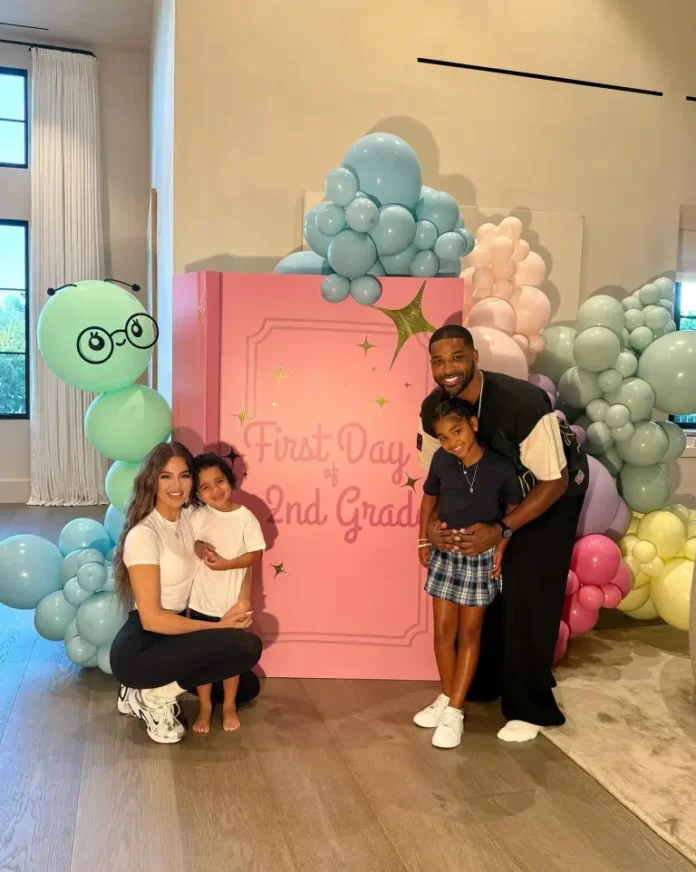 Khloe Kardashian and Tristan Thompson put on united front for daughter True’s first day of school