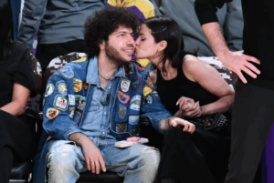Selena Gomez and Benny Blanco at Lakers Game