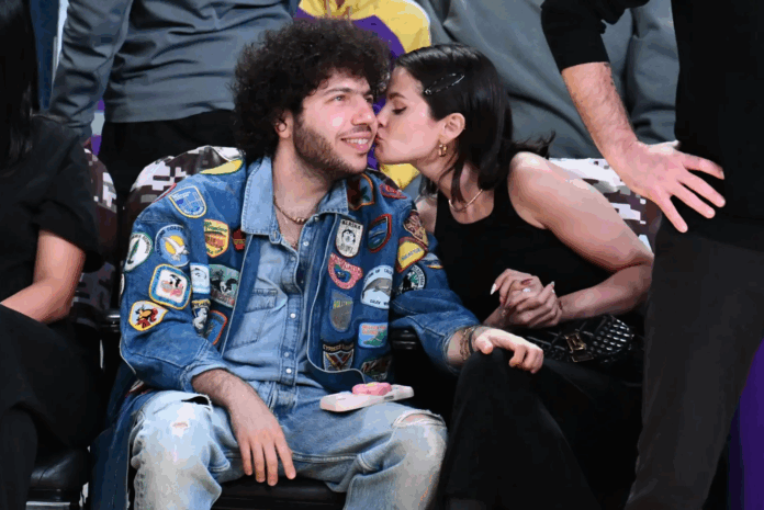 Selena Gomez and Benny Blanco at Lakers Game