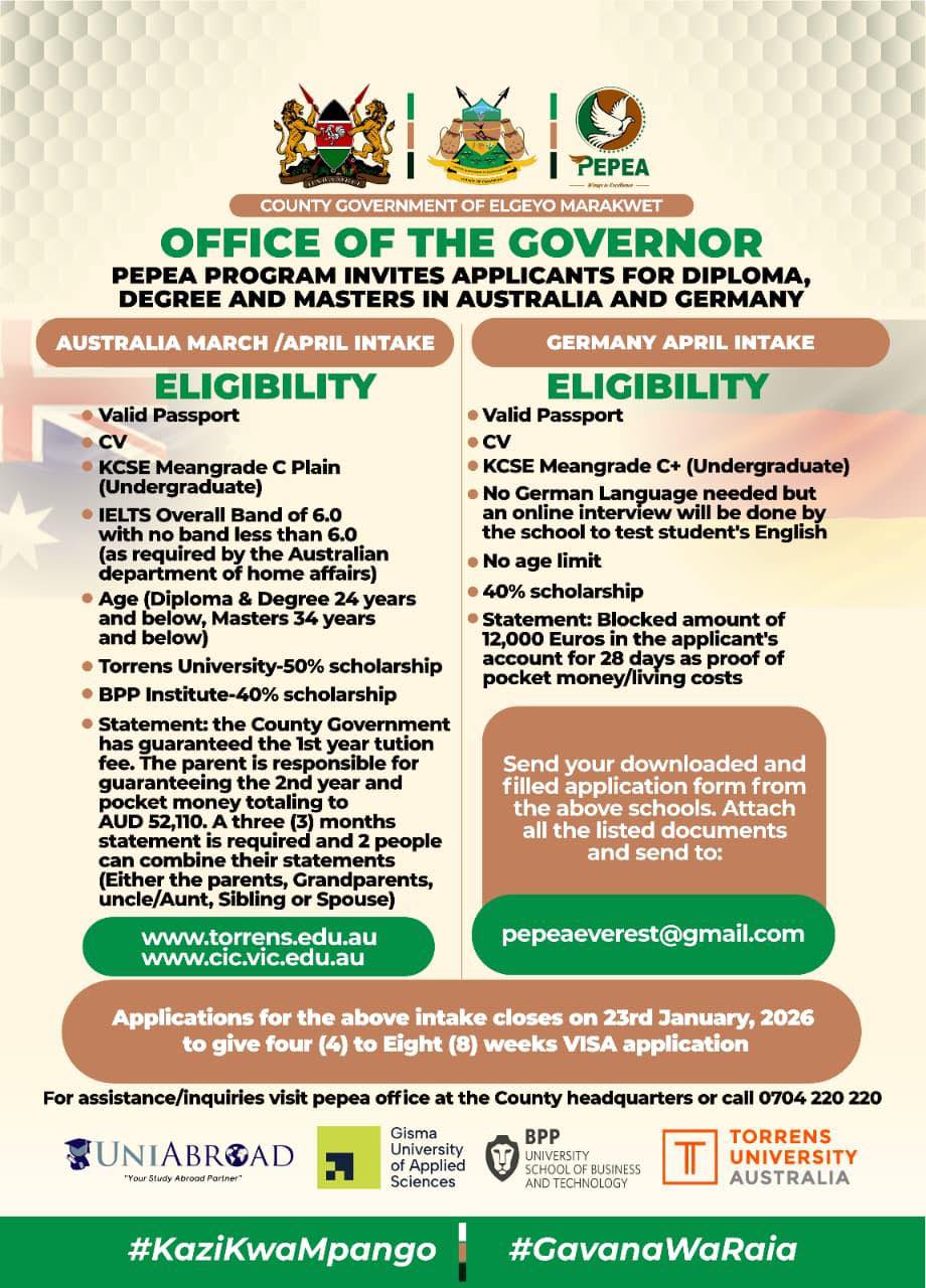 Elgeyo Marakwet Pepea Program 2026