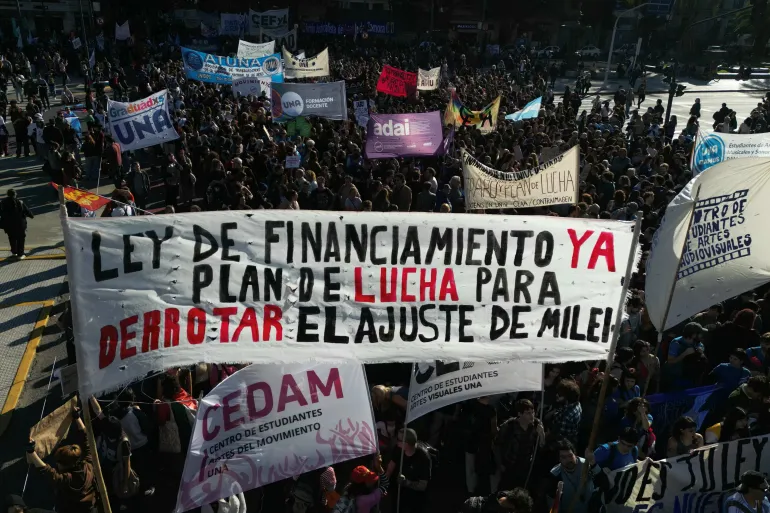 Tens of thousands protest in Argentina over Milei university cuts